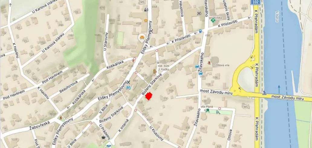 Mapa lokality Praha–Zbraslav